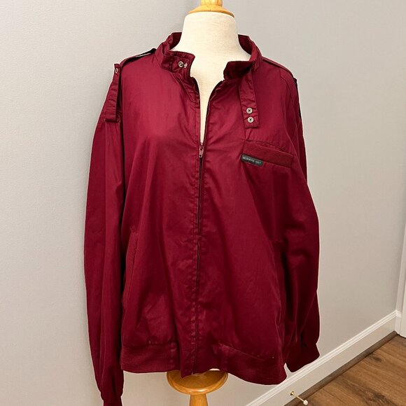 Members Only Classic Iconic Racer Bomber Jacket Maroon Sz 4X - Picture 1 of 9